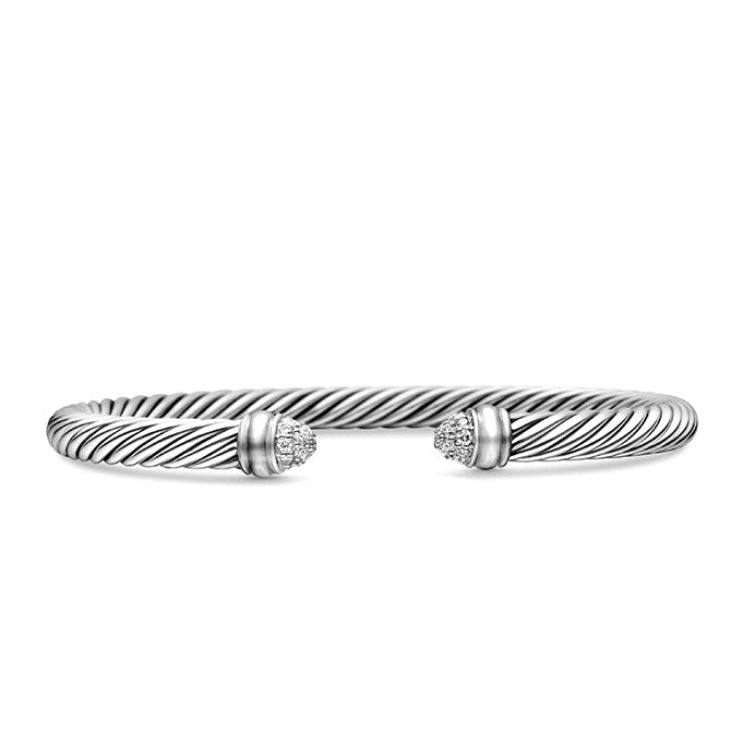 David Yurman Classic Cable Bracelet with Pavé Diamond Domes